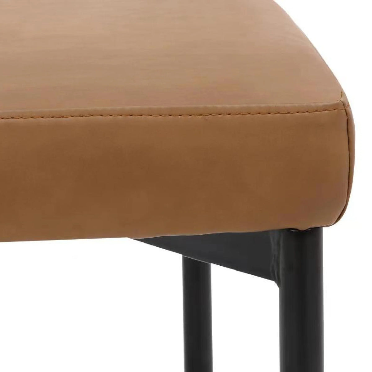 Brown Metal Legs Vegan Leather Dining Chair M23894
