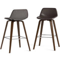 Brown Faux Leather Counter Stool Set of 2 T208
