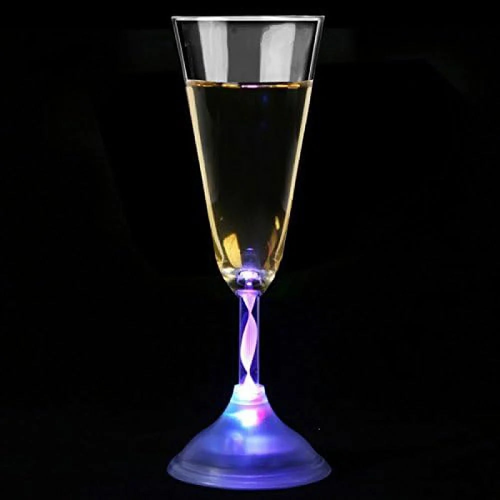 6 Oz LED Light Up Champagne Flutes Set Of 6 W3092