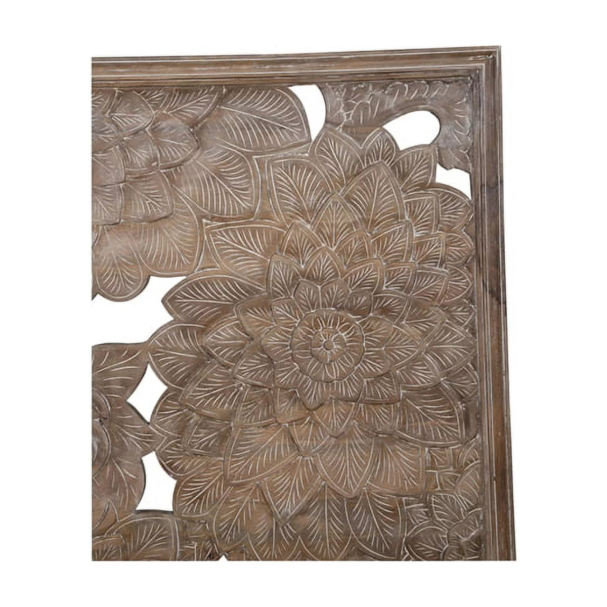 Queen Solid Wood Hand Carved Motif Bed D2975