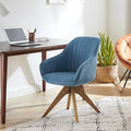 Blue Fabric Swivel Armchair E1146