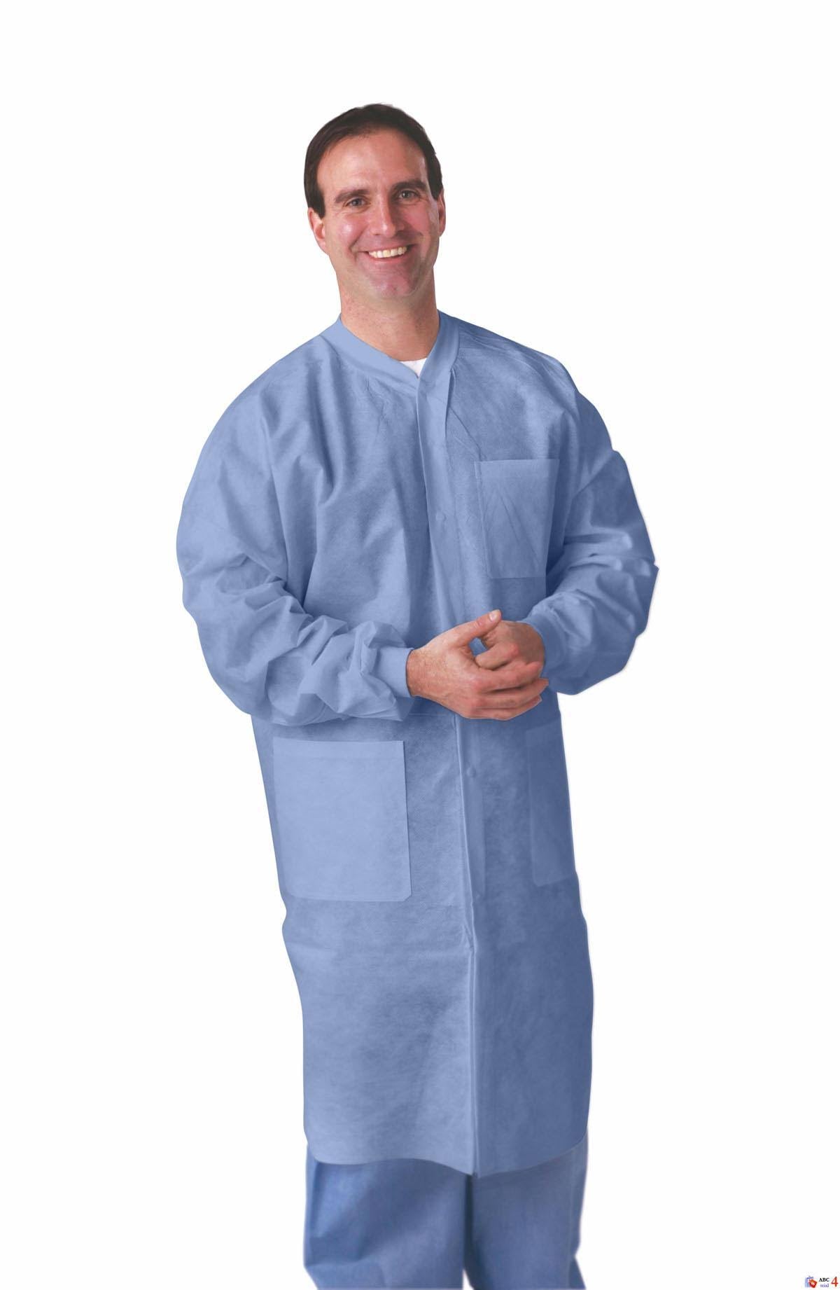 Blue XL Knit Cuff Lab Coats G6039