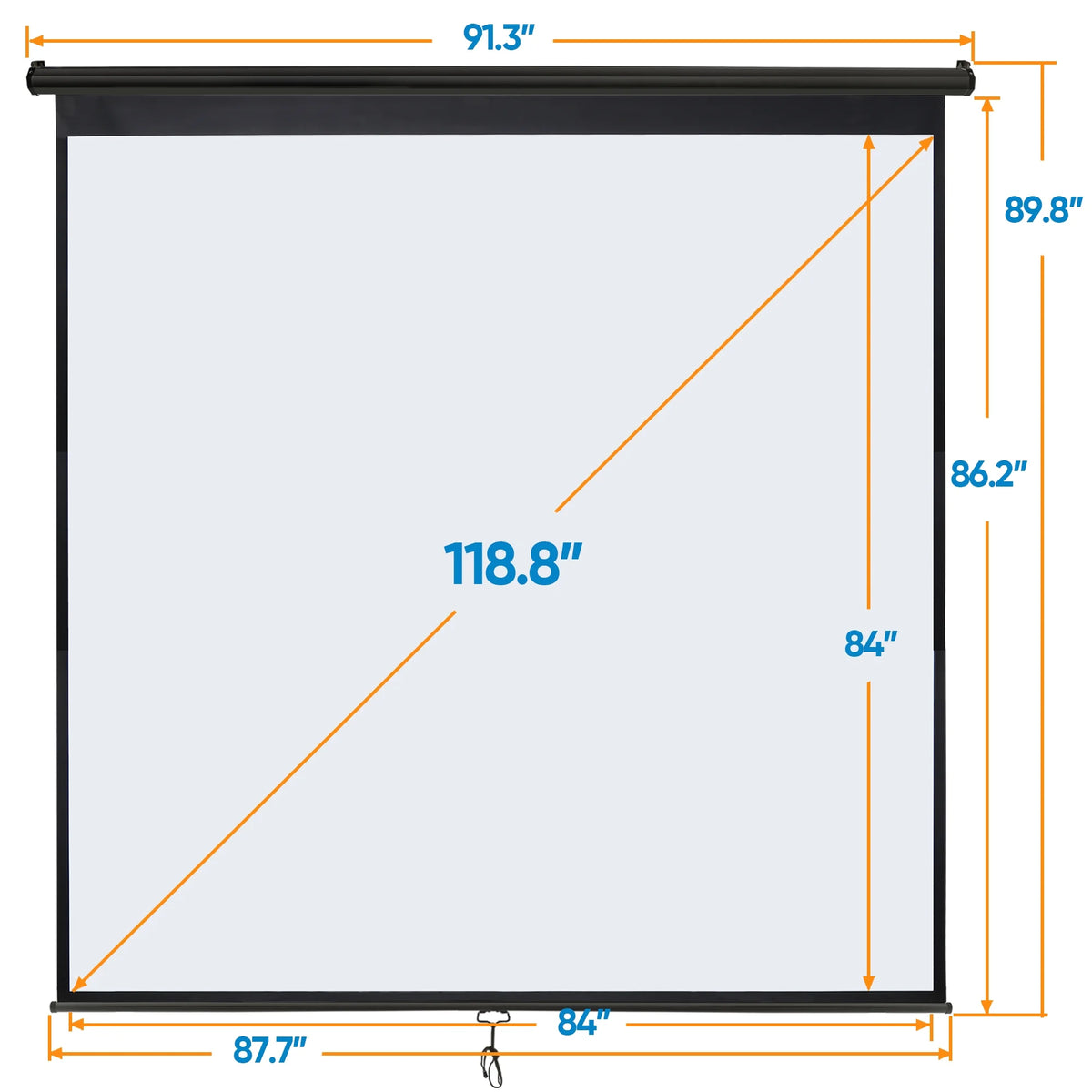 120 1:1 Manual Pull Down Projector Screen U12157