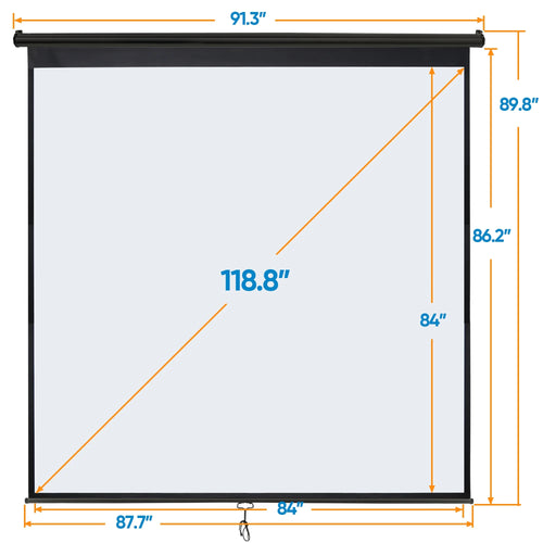 120 1:1 Manual Pull Down Projector Screen U12157