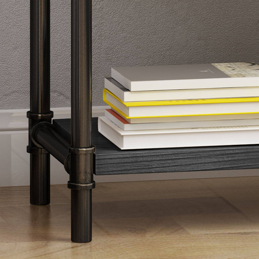 Black Contemporary 4-Shelves Rectangular Storage Bookcase L17068