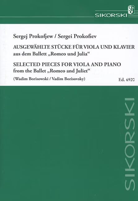 Selected Pieces From The Ballet "Romeo And Juliet" For Viola And Piano M863