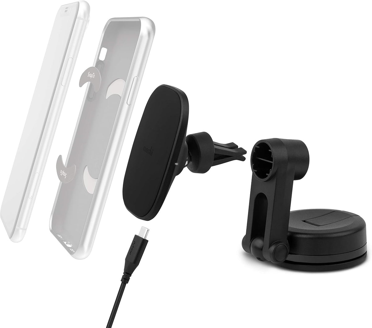 Magnetic Car Phone Holder with Wireless Charging, 10W Max, Pack of 2 A1636