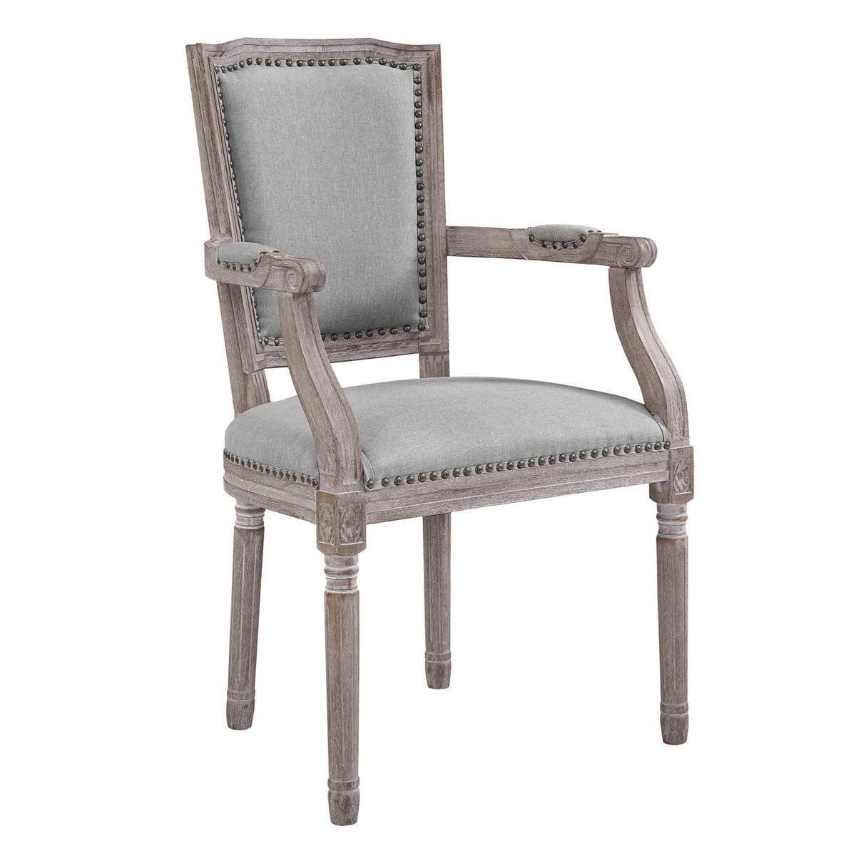 Light Grey Fabric Wood Armchair S77294