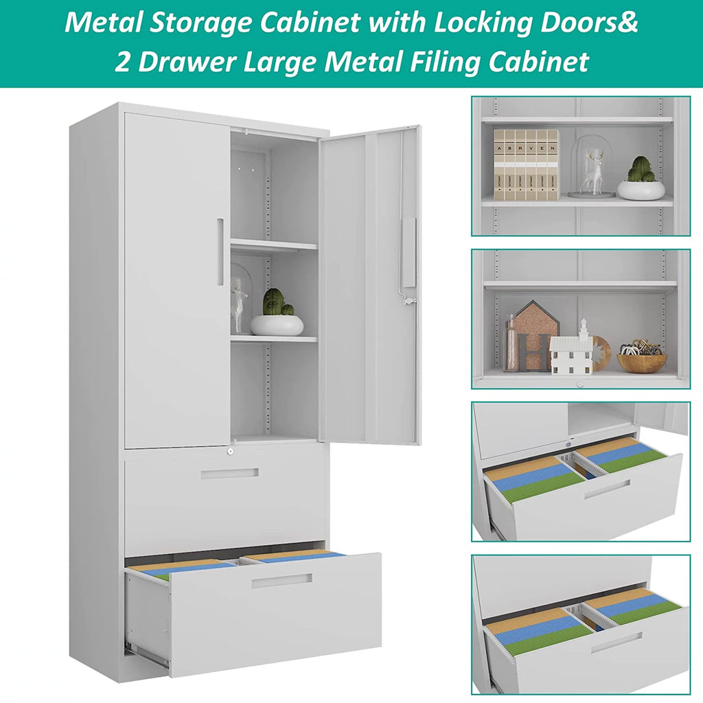 Metal Storage Cabinet with 2 Drawers Q973