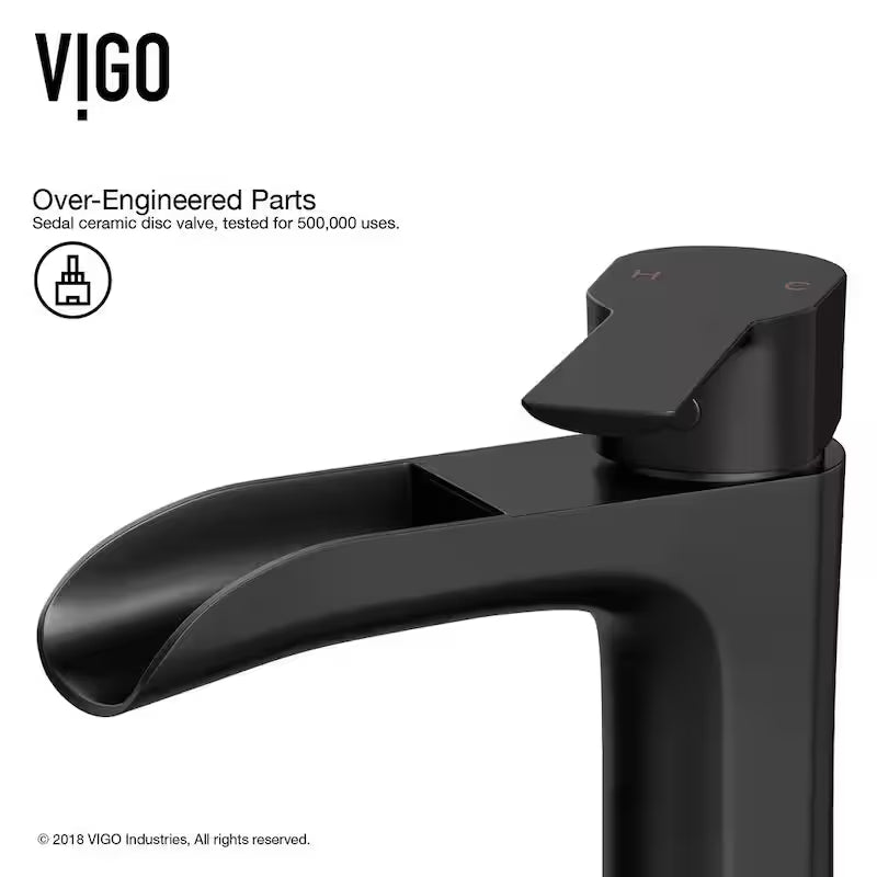 Single Handle Vessel Faucet in Matte Black V964745
