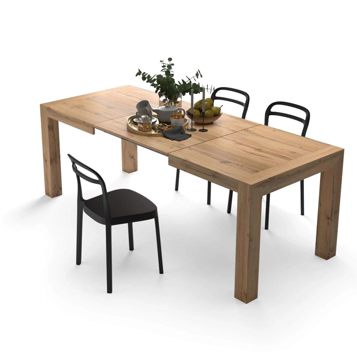 Extendable Dining Table Rustic Oak Z867