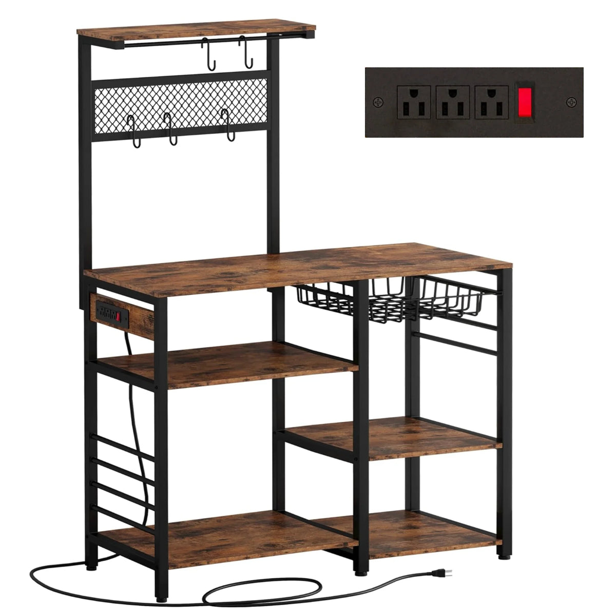 Kitchen Bakers Rack with Power Outlet U636061