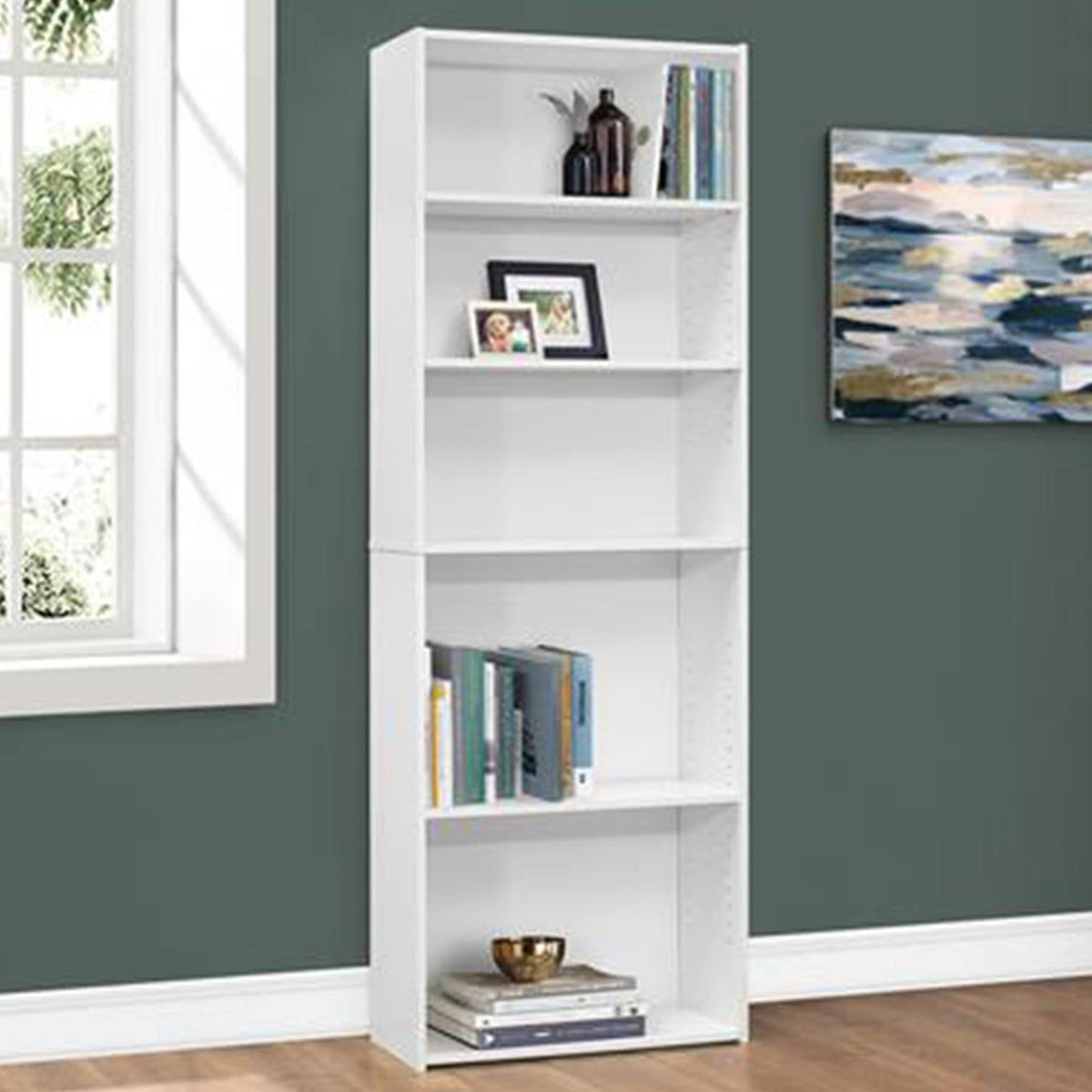 White 5 Shelves Bookcase M847
