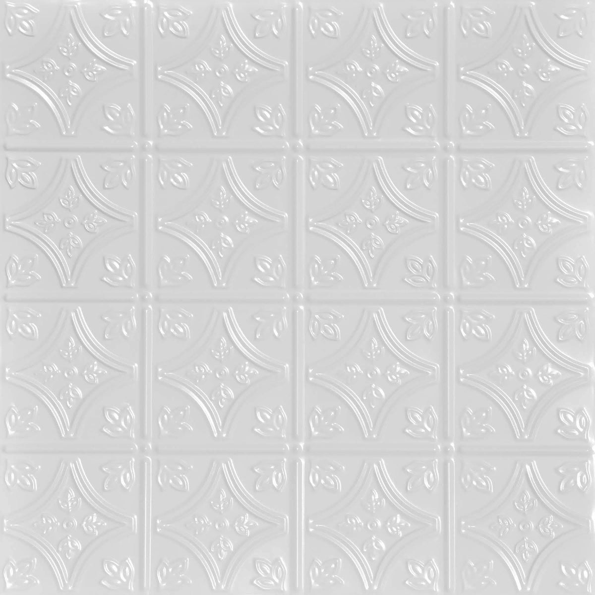 White 12 Pack Nail Up Tin Ceiling Tiles F4268