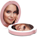 Rechargeable Lighted Round Travel Mirror with 5X Magnifying Glass V9406