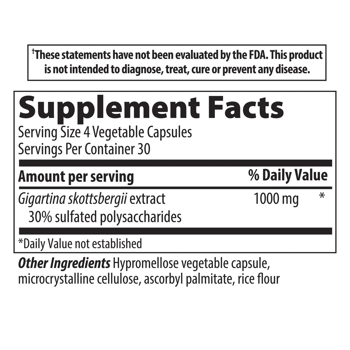 Gigartina 250 mg, 120 count U67873