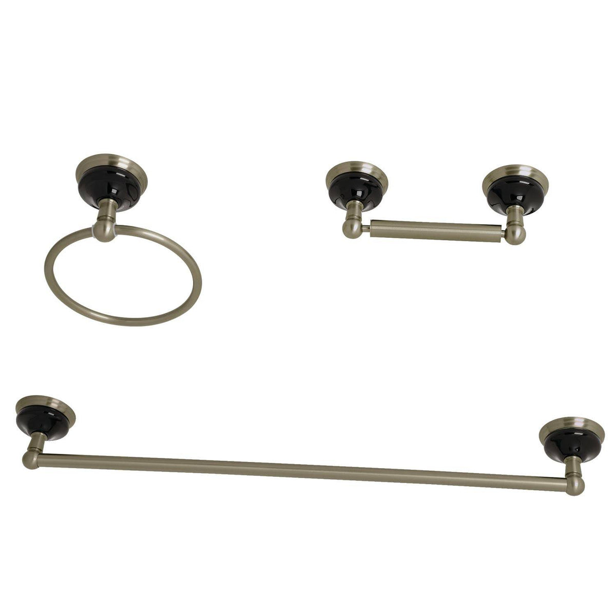 3-Piece Brushed Nickel Bathroom Accessory Set D402725