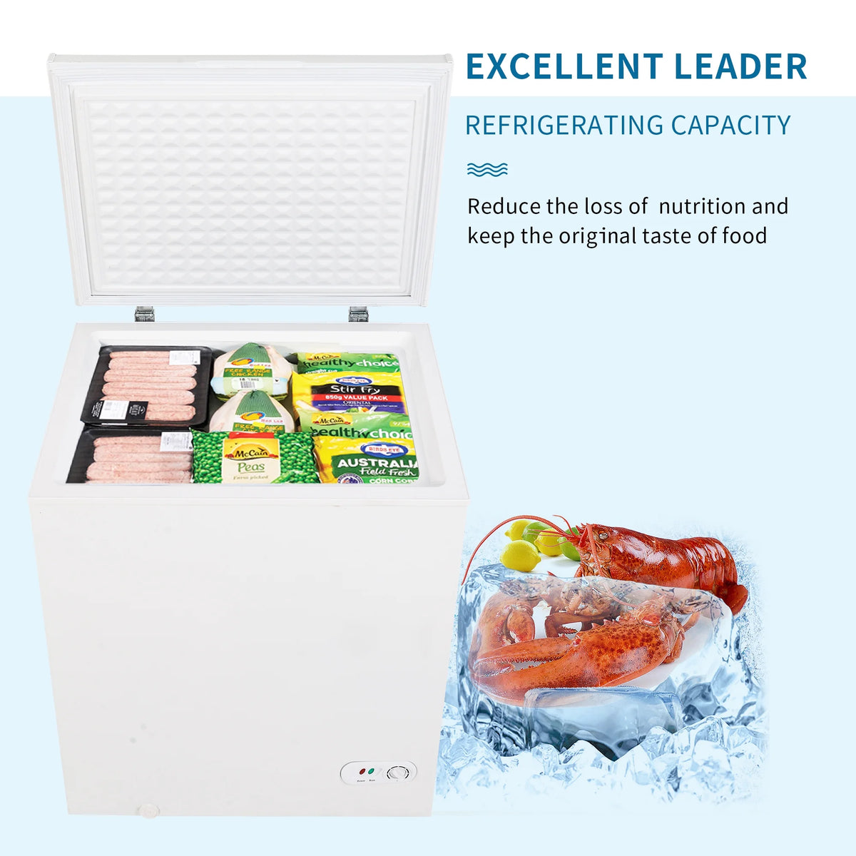 5 Cubic Feet Chest Freezer with Removable Basket J86806