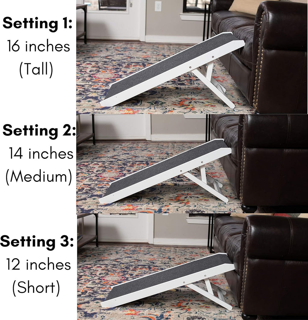 White Wooden Folding Dog Ramp for Small Dogs or Cats, Pack of 2 Q813