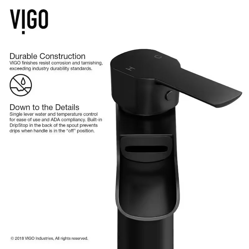 Single Handle Vessel Faucet in Matte Black V964745