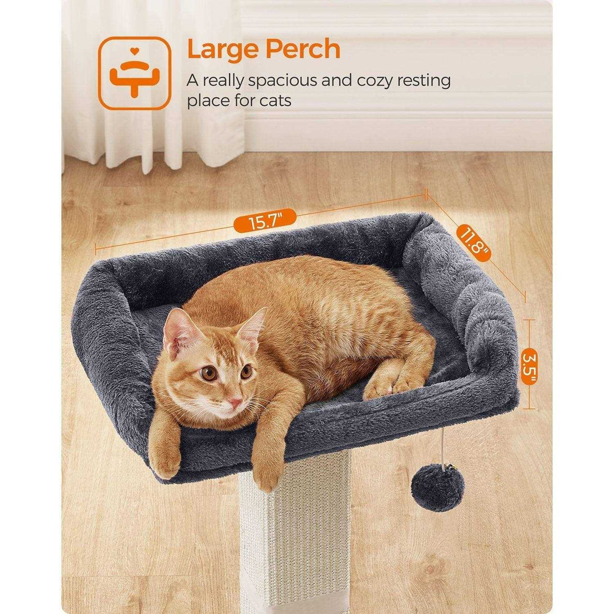 Cat Scratching Post with Plush Perch T76892